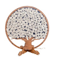 Bestseller Neues Design Holz-Handwerksornament Tischdekoration Kreisförmiger Lebensbaum Kreatives Geburtstags- und Hochzeits-Nachrichtenschild