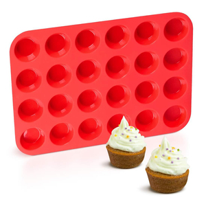 Khuôn bánh nướng xốp Mini khuôn tròn Silicone khuôn bánh cupcake khuôn bánh kẹo mềm khuôn bánh hấp bánh pudding chống dính dụng cụ làm bánh - Product Image 1