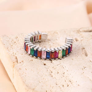 Anello di colore Cross-border europeo e degli stati uniti a <span class=keywords><strong>cinque</strong></span> foglie anello di olio a goccia di moda fresca tendenza dolce serie apertura regolabile - Product Image 3