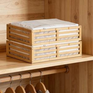 Under <b>Bed</b> Bamboo Storage Box With Wheels 30L-40L Capacity Movable Rectangle Storage Rack For Bedroom Organization - Product Image 4