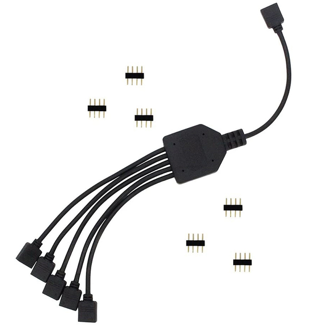 ARGB 5V 3Pin Extension Cable Adapter 30cm 1 to 1 2 3 4 5 12v 4pin RGB Splitter Cable for RGB Led Strip