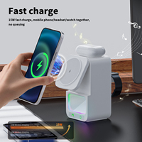 Lampu Malam Magnetik 5 in 1 15W untuk Speaker, Pengisi Daya Nirkabel QC3.0/PD/PD2.0, Stasiun Pengisian Cepat iPhone, IWatch, Earphone
