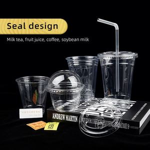 Transparent Custom Printed Logo Disposable Take Away Plastic <b>Cups</b> PET Drinking <b>Cup</b> <b>Cold</b> Coffee <b>Cups</b> with Lids and Straws - Product Image 2