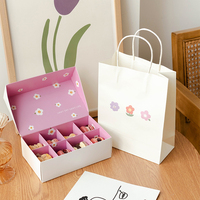 Emballage de luxe pour biscuits, pâtisseries, gaufres, macarons, papier cadeau, boîte rigide avec séparateurs, insert, logo OMT OEM