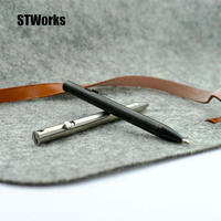 Stylo à bille à action par culbuteur en titane noir couleur métal avec usinage CNC et électroérosion par fil