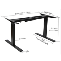 Personnalisation de masse Portable Double moteur Table électrique bureau hauteur jambes largeur bureau réglable