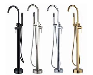 <span class=keywords><strong>Robinet</strong></span> de baignoire sur pied en <span class=keywords><strong>laiton</strong></span> au design élégant de vente chaude <span class=keywords><strong>avec</strong></span> douche à main <span class=keywords><strong>robinet</strong></span> de baignoire au sol chromé - Product Image 1