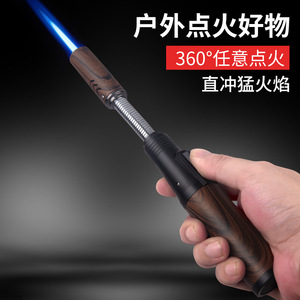 Honest 360 Degree Rotating Windproof Lighter Metal Butane Outdoor <b>Camping</b> BBQ Igniter - Product Image 5