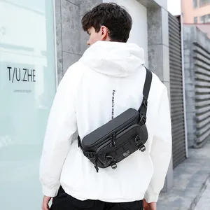 Ozuko 9655 New Men's Sling Messenger Shoulder Bag Factory Outlet Waterproof Custom Chest Pack Waist Crossbody Fanny Bag