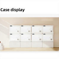 Cage pour animaux de compagnie moderne et luxueuse multifonctionnelle pour grands chats avec ABS durable et verre trempé, motif solide, chaleur, utilisation toute l'année