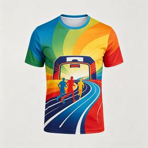 เสื้อยืดกีฬาผู้ชายแบบแห้งเร็วสำหรับวิ่งออกกำลังกาย ผลิตตามสั่งพร้อมโลโก้พิมพ์ดิจิทัล เหมาะสำหรับทีมมาราธอน กิจกรรมส่งเสริมการขาย และงานกีฬาต่างๆ ทำจากโพลีเอสเตอร์ - Product Image 1