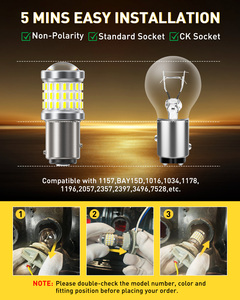 Bombilla LED AUXITO 1157 Blanca BAY15D 2057 2357 7528, Luces LED de Circulación Diurna para Luces de Reversa, Luces de Freno y Luces Traseras - Product Image 2