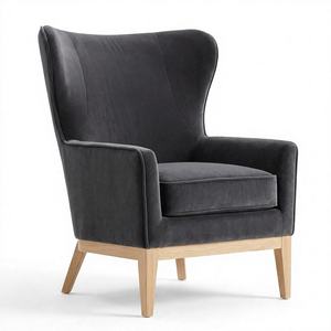 Fauteuil d'appoint de luxe moderne pour salon avec coussin amovible et structure en bois conique pour chambre, appartement, hôtel - Product Image 2