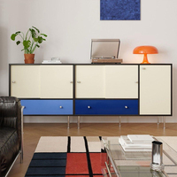 Buffet Modulaire en Bois Style Bauhaus Coloré, Personnalisable pour Chambre, Salon, Cuisine, Salle à Manger, Hôtel