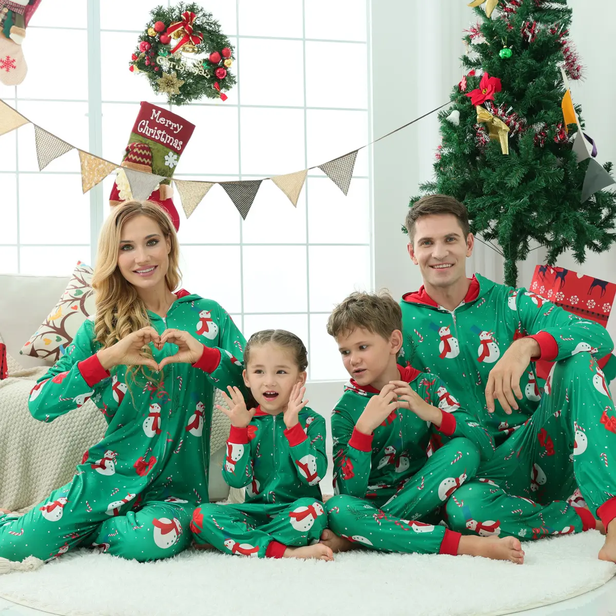 Pijamas de natal para família, conjunto de pijama de natal com impressão personalizada, uma peça de algodão para crianças