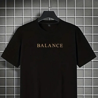 Nouveau T-shirt Homme Tendance Ample 100% Coton Imprimé Grandes Lettres Respirant Confortable Col Rond Été Extérieur Urbain Décontracté