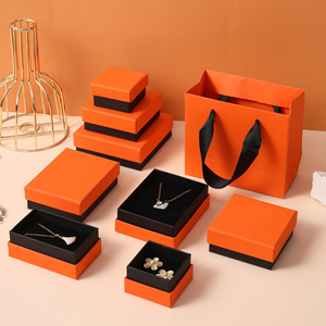 Giá rẻ 5*5*3cm cam hiển thị các tông hộp cho đồ trang sức bông tai nhỏ & BROOCH bao bì với màu hồng Nắp quà tặng & vòng cổ lưu trữ - Product Image 1