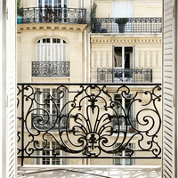 Garde-corps en fer forgé sur mesure, panneaux de clôture métalliques décoratifs, revêtement en poudre, garde-corps d'escalier extérieur, balcon