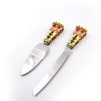 Ensemble de couteaux et de serveurs à gâteaux en acier inoxydable, outils de cuisson de décoration de gâteaux en résine Offre Spéciale