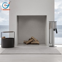 Panier à bois rond en métal thermolaqué de 11,2 gallons pour foyer intérieur