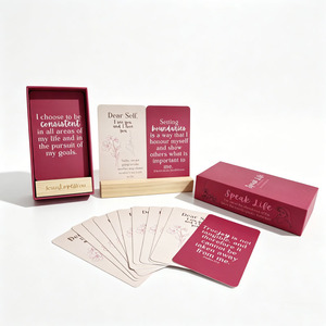 50 Tarjetas <span class=keywords><strong>de</strong></span> Mindfulness Florales con Soporte <span class=keywords><strong>de</strong></span> Madera Premium, Elegantes Tarjetas <span class=keywords><strong>de</strong></span> Afirmaciones Positivas Diarias, Regalo para Ella - Product Image 1