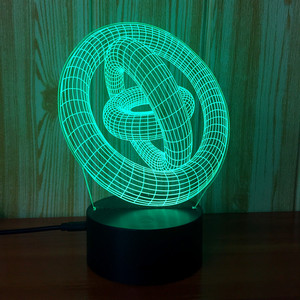 3D Luce di Notte Stella a Tre Cerchio 3D <span class=keywords><strong>Lampada</strong></span> per Camera Regalo Decorativo - Product Image 5