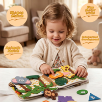Nouveautés : Livre d'activités Montessori en feutre pour tout-petits de 3 ans et plus, livre silencieux en bois, jouets de voyage éducatifs pour garçons et filles