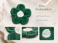Mini patch brodé de fleurs vert forêt de 1,6 cm, appliqué à coudre pour vêtements, sacs, chapeaux, accessoires pour cheveux et décoration artisanale DIY.