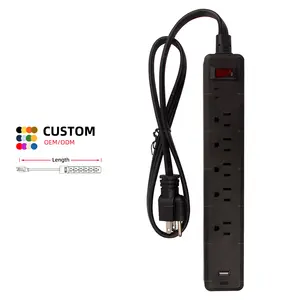 4 Outlets Power Strip With 1XUSB-A 1XUSB-C Charging Ports