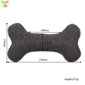<b>Dog</b> Bone Chew Toy Cotton Squeaky Durable For Puppies Pet Toys Beige Dark Gray Black <b>Light</b> Brown Pink - Product Image 4