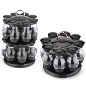 Cross-border 16 Bottles Double-layer Rotating Light Luxury Model CX3031/CX3032 Seasoning Rack <strong>Kitchen</strong> Spice Set Box Can <strong>Carousel</strong> - Product Image 4