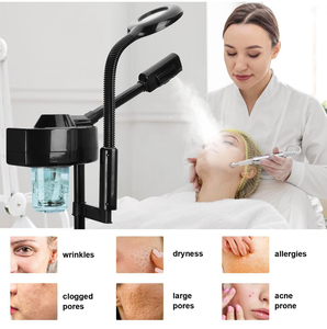 Appareil de soin du visage 2 en 1 avec lampe loupe 5X, vaporisateur ionique à ozone 360° °   Équipement de soin du visage avec buse rotative - Product Image 5