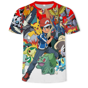 T-shirt Estiva a Maniche Corte con Stampa Cartoon di <span class=keywords><strong>Pikachu</strong></span>, Moda Streetwear Sostenibile, Taglie Forti per Uomo e Donna - Product Image 3