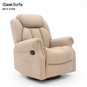 Geeksofa Factory, venta al por mayor, silla reclinable Manual de tela de microfibra Lazy Boy con mecedora y giratoria para muebles de sala de estar