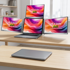 โรงงาน OEM ขายส่งหน้าจอ IPS แบบพกพาสามจอ ขนาด 15.3 นิ้ว FHD Type C สำหรับแล็ปท็อป พร้อมระบบ Plug and Play สำหรับสำนักงาน - Product Image 1