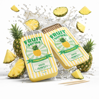 Cure-dents aromatisés en gros, en bois, personnalisés, menthe, cannelle, aide à arrêter de fumer, boîte à fruits avec fermeture éclair, Zahnstocher Mit Geschmack