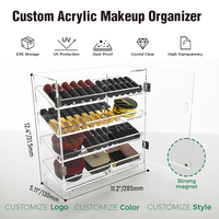 Boîte de rangement transparente pour cosmétiques à 4 niveaux, personnalisée en usine, en acrylique, organiseur de maquillage pour table de maquillage, boutique, maison