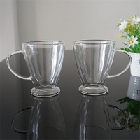 Verre élégant à double paroi de 300 ml, isolé pour le chaud et le froid, idéal pour servir le café, le thé et les lattes