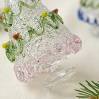 Ornements de Noël en verre coloré de Murano faits à la main, 6,5 cm, brossés, adaptés pour Noël, Halloween, Trembles
