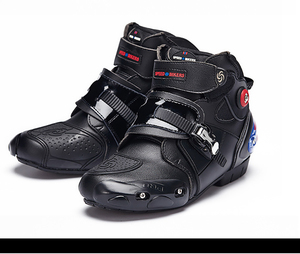 Bottes de moto pour hommes en cuir microfibre, chaussures de course à la cheville, chaussures de motocross antidérapantes, chaussures de sport d'hiver - Product Image 3