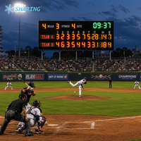 Grand écran d'affichage LED pour tableau de scores électronique de baseball en plein air, avec chiffres multicolores pour les stades sportifs