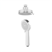 Ensemble de douche de plafond simple haut de gamme avec pommeau de douche à jet, haute pression, fonction massage, en ABS chromé, moderne
