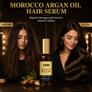 Suero Capilar Ligero de Marca Privada con Aceite de Argán Prensado en Frío y Vitamina E, Anti-Frizz y Brillo para Cabello Seco, Fábrica OEM - Product Image 2