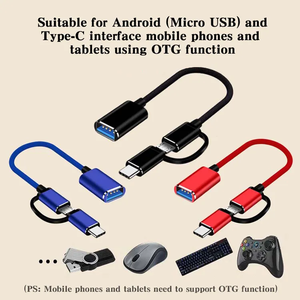 Cansay-<span class=keywords><strong>Micro</strong></span> <span class=keywords><strong>usb</strong></span> tipo C a <span class=keywords><strong>Usb</strong></span> <span class=keywords><strong>2</strong></span>,0, adaptador Otg <span class=keywords><strong>2</strong></span> en 1, Cable OTG para teléfono móvil - Product Image 4