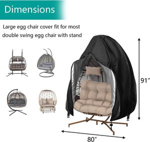 Funda Protectora Impermeable para Silla Colgante de Exterior, Modelo 01, con Cierre y Diseño Liso, para 210 Eggshell Cover - Product Image 2