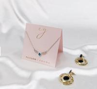 Porte-cartes de présentation de bijoux en papier avec logo personnalisé, carte en carton pour suspendre des bijoux, pour bague, boucles d'oreilles