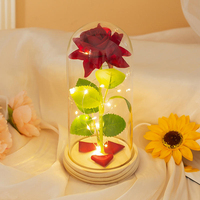 Vente en gros de roses éternelles réalistes sous cloche, cadeau romantique pour les fêtes, fabriqué en Chine pour la Saint-Valentin et Noël