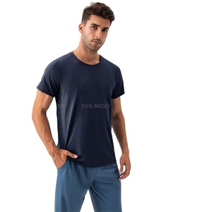 T-shirt de sport blanc à coupe ample pour hommes, vêtements de sport en maille, tissu tissé à la mode, haut d'entraînement, t-shirts vierges en gros - Product Image 1