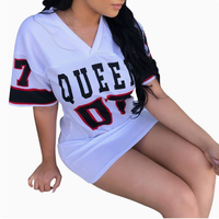 Nouvelle robe t-shirt décontractée pour femme de style européen à manches courtes avec imprimé lettres 07 pour le printemps et l'été – Vente en gros de chemises pour femmes