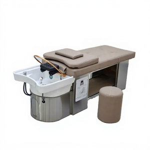 Sillón de Lavado de Cabello Portátil de Lujo KISEN, de Acero Inoxidable, con Funciones de Spa, Cama de Masaje para Uso Comercial - Product Image 1